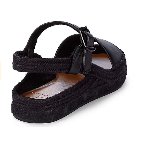 H Halston Sandra Leather Espadrilles Black - Picture 5 of 8